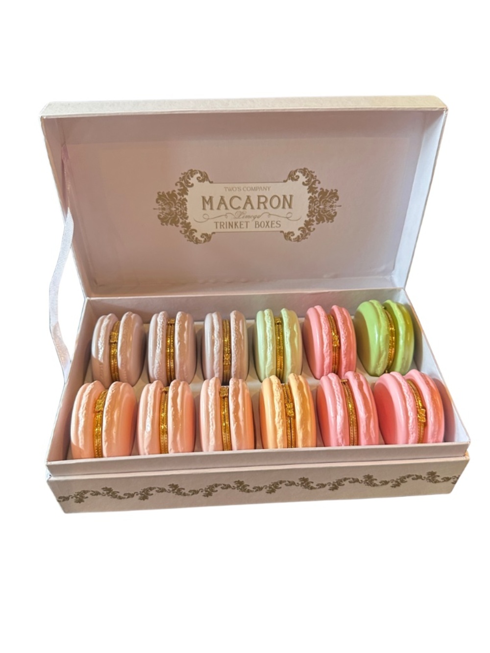 NEW Two's Company Macaron Trinket Boxes - Variety Colors 1
